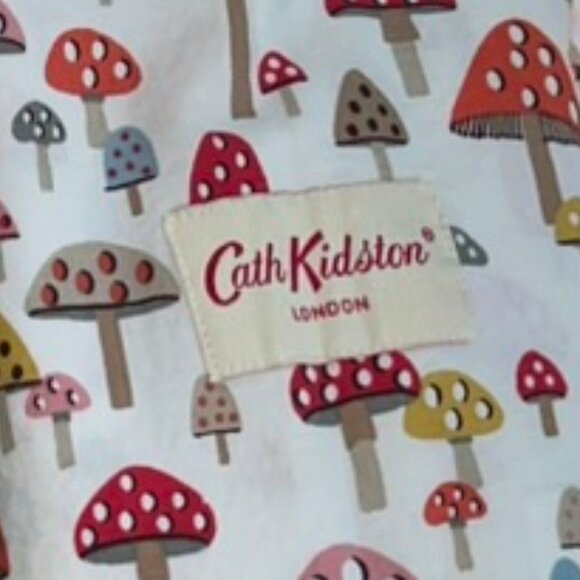Kath Kidston red white MUSHROOM print TWIN fitted sheet pillow case 2 pieces - Picture 2 of 4
